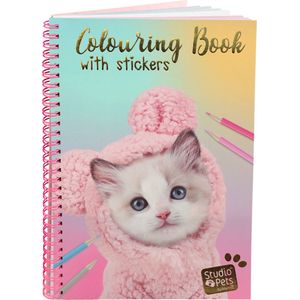 Studio Pets Kleurboek met Stickers - A5 Ragdoll Kitten Mousie Editie