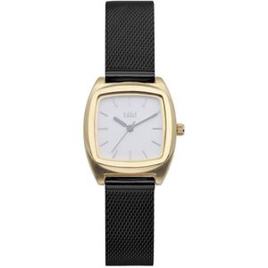 IKKI VINCI VN07 Dames Horloge – RVS - 3ATM Waterdicht - Zwart - Gold