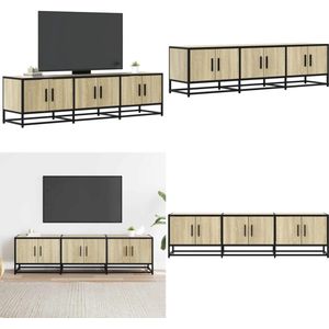 vidaXL Tv-meubel 150x35x41 cm bewerkt hout metaal sonoma eikenkleurig - Tv-meubel - Tv-meubelen - Tv Kast - Opbergkast