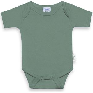 Funnies romper uni line stone green| romper 62-68 | baby | 100% zuivere katoen | rompertjes baby| rompers | romper korte mouw