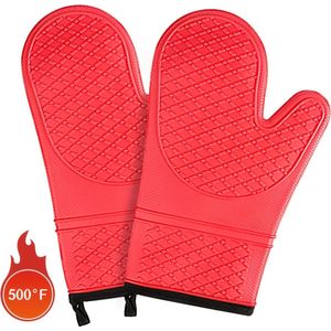 Siliconen Ovenwanten - Ovenhandschoenen - Hittebestendig - BBQ - Barbecue Handschoenen - Rood