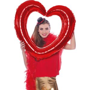 Folat Foto Frame - hart - rood - 80 x 70 cm - opblaasbaar/folie ballon - Valentijn photo prop