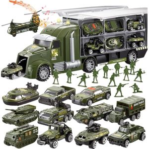 Bolke® - vrachtwagen speelgoed - vrachtwagen speelgoed jongens - leger speelgoed - soldaatjes speelgoed -speelgoedvoertuigen set leger