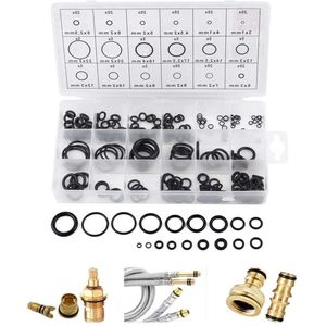 225-delige set rubberen O-ringen voor hydraulische systemen en plumbing - Diverse maten van 3 mm tot 22 mm