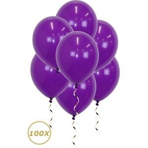 Paarse Helium Ballonnen 2024 NYE Verjaardag Versiering Feest Versiering Ballon Halloween Paars Decoratie - 100 Stuks