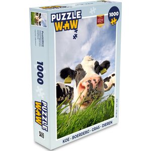 Puzzel Koe - Boerderij - Gras - Dieren - Legpuzzel - Puzzel 1000 stukjes volwassenen