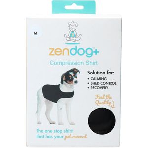 Zenpet ZenDog+ Compression shirt M – Hondenvest – Hondenjas tegen angst en stress – Anti stress hond – Dieren antistressmiddel – Elastisch en ademend – Geschikt voor honden van 13.5 tot 20,5 kg - Zwart