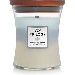 WoodWick Hourglass Medium Trilogy Geurkaars - Woven Comfort