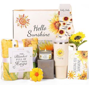 Zonneschijn Cadeau Set voor Vrouwen - 9 Stuks Inspirerende Verjaardagscadeaus en Verzorgingspakketten
