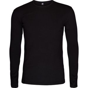 Alan Red stretch longsleeve T-shirt olbia, O-hals, zwart