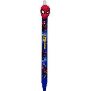 Uitwisbare pen - erasable pen - the avengers - spider-man - spiderman - blauw - met smiley - back to school - schoolbenodigdheden - trend
