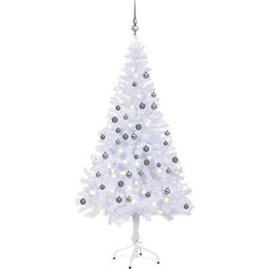 The Living Store Kerstboom Siberische witte spar - 180 cm - met LED-verlichting
