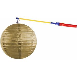 Gouden lampion 35 cm met lampionstokje - Sint Maarten lampionnen