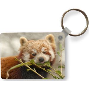 Sleutelhanger - Rode Panda - Plant - Eten - Uitdeelcadeautjes - Plastic