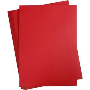 Karton - Hobbykarton - Rood - Kerstrood - DIY - Knutselen - A4 - 21x29,7cm - 180 grams - Creotime - 100 vellen