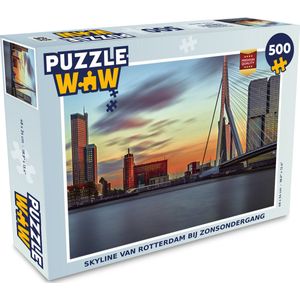 Puzzel Rotterdam - Brug - Skyline - Oranje - Legpuzzel - Puzzel 500 stukjes