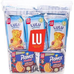 LU kids mix: Lulu chocolade beertjes & Prince Pocket duo chocolade koekjes - 33 stuks - 1130g