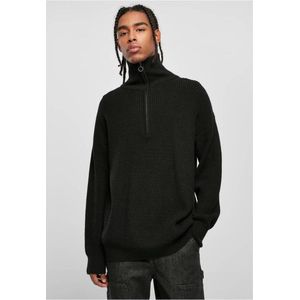 Urban Classics - Oversized Knitted Troyer Pullover/trui - M - Zwart