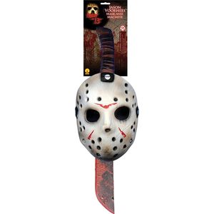 Machete en masker van Jason uit Friday the 13th™ - Verkleedmasker - One size