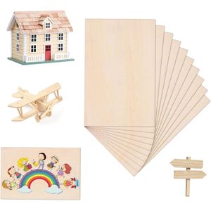 10 Stuks 1.5mm Dunne Basswood Platen - Multiplex Board voor Woodcraft Model Ambachten - Onafgewerkt Hout - Schilderen Graveren Stenciling Home Decor
