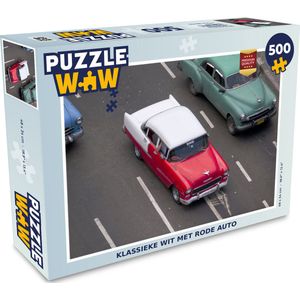 Puzzel Klassieke wit met rode auto - Legpuzzel - Puzzel 500 stukjes