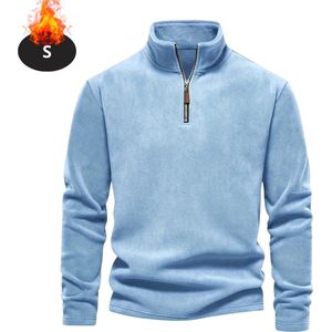 Livano Quarter Zip Heren - Sweater - Sweaters - Hoodie - Warme Trui - Vest - Lang - Coltrui - Hemelsblauw - S