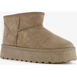 Blue Box gevoerde enkellaarsjes met platformzool - Beige - Maat 41
