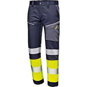 SIR SAFETY CONTRAST Hi Vis Blauw / Geel Werkbroek - Werkbroek met Reflecterende Multifunctionele Praktische Zakken Fluorescerend Banden