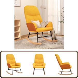 vidaXL Schommelstoel - Mosterdgeel - Comfortabel Design Schommelstoel - Lounge Stoel - Fauteuil - Zit Comfort - Mustard Geel