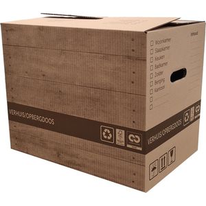 Duurzame Verhuisdozen - 20 stuks - 57L - 40KG draagvermogen - Verhuisdoos - Zelfsluitend - Geen tape nodig - Recyclebaar - Cradle to Cradle® & FSC® Keurmerk