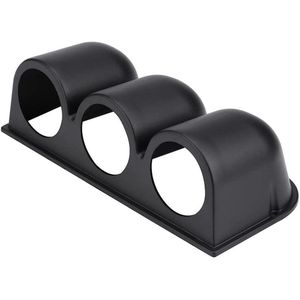 Universele zwarte Triple Gauge Console Dashboard Pod met Dome Lip - ABS Plastic - Mounts (3) 2-1/16 inch (52mm) meters op het dashboard van het voertuig