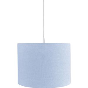 BINK Bedding Hanglamp/Lampenkap Bo blue 30cm inclusief pendel - uni - chambray - babyblauw - lichtblauw - babykamer - kinderkamer - verlichting - decoratie