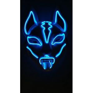 Feestmasker Fox - Wit LED licht - meerdere standen -  - Wit | Groen