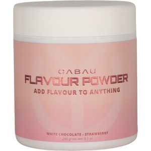 Cabau Flavour Powder - White Choco & Strawberry- 300 gram - Voeg toe aan kwark, yoghurt of iets anders - Bepaal je eigen smaak - Laag in kcal - Met echte stukjes
