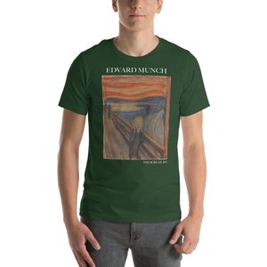 Famous Piece - Kunst T-shirt - Edvard Munch 'The Scream' - Unisex - Forest - M