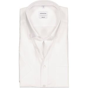 Seidensticker regular fit overhemd - korte mouw met button-down kraag - wit - Strijkvrij - Boordmaat: 44