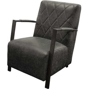 Fauteuil - Isabella - lederlook Missouri antraciet 09