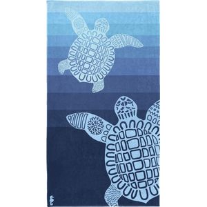 Seahorse Turtle - Strandlaken - 100% Egyptisch Katoen - 100 x 180 cm - Blauw