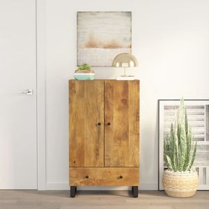 The Living Store Hoge Kast - Massief mangohout - 60 x 33 x 100 cm - Industriële charme