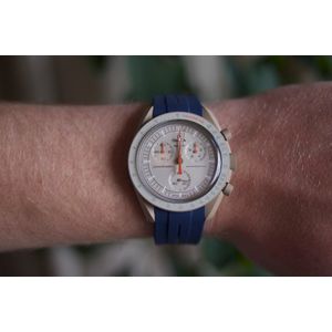 MoonSwatch horlogebandje - Blauw Striped