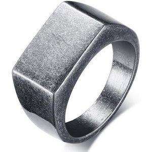 Edelstaal zegelring Heren Mendes Used Look-19mm