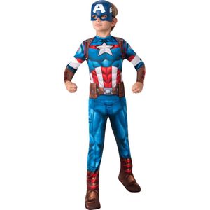 Rubies - Captain America Kostuum - Captain America Kostuum Jongen - Rood / Wit / Blauw - Maat 152 - Carnavalskleding - Verkleedkleding