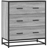 vidaXL - Dressoir - 68x35x76 - cm - bewerkt - hout - en - metaal - grijs - sonoma