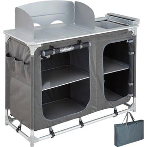 tectake - Campingkeuken kampeerkeuken - incl. windscherm en opbergvakken - 116x52x107cm - 402920