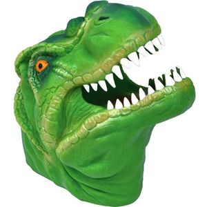 Dino handpop T-Rex Groen - 12x9x12,5cm