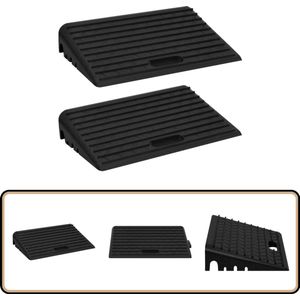 vidaXL Oprijhulpen Rubber 50x30x11 cm - Set van 2 Oplaadplatform - Oprijplank - Auto Accessoires - Garage Toebehoren - Wegenwerkzaamheden