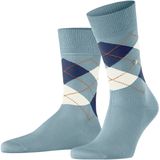 Burlington Manchester Sok Ruit Blauw 6444 - Maat 40-46 - Heren - Halfhoge sokken