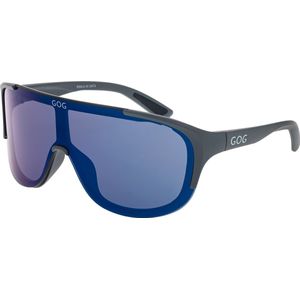 MEDUSA Matt Grijs Polarized Sportbril met UV400 Bescherming en Flexibel TR90 Frame - Unisex & Universeel - Sportbril - Zonnebril voor Heren en Dames - Fietsaccessoires - Blauw