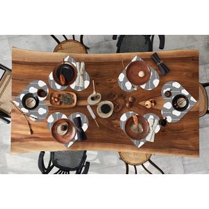Onderleggers - Placemats - Placemats hartje - Lampen - Patronen - Retro - 6 stuks