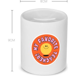 Akyol - my favorite teacher Spaarpot - Docent - leraar/lerares - juf - meester - verjaardagscadeau - verjaardag - cadeau - afscheidscadeau - geschenk - leuke cadeau - kado - gift - juffendag - meesterdag - 350 ML inhoud